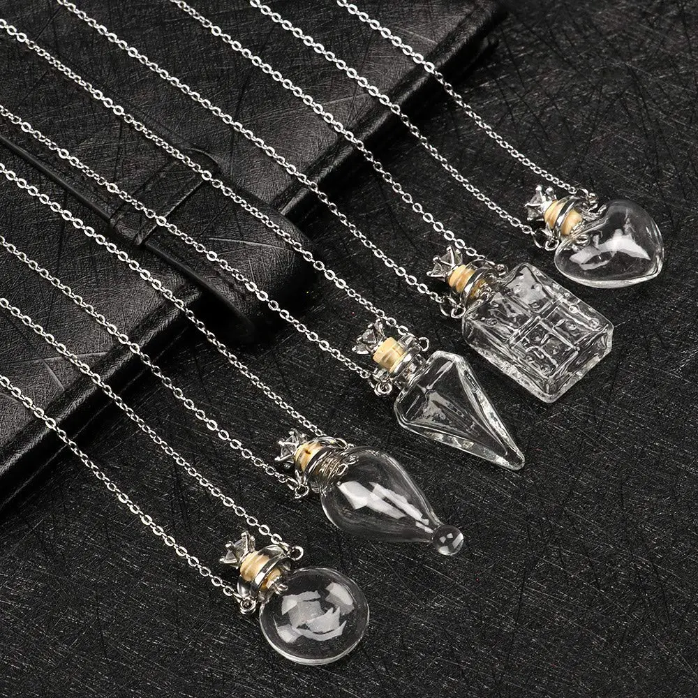 IVYRISE Clear Heart Vial Necklace 60cm (23.6in) | Memorial Keepsake Pendant for Liquids or Dry Items - view 4