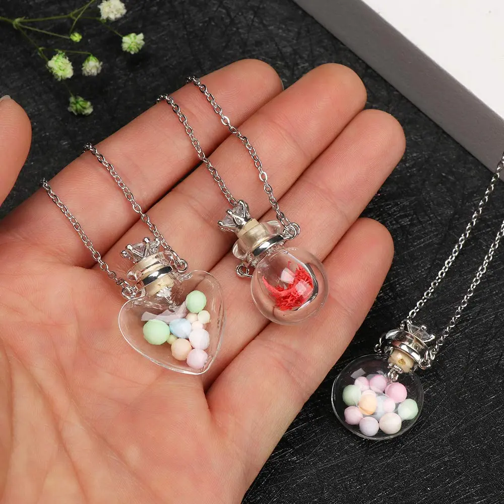IVYRISE Clear Heart Vial Necklace 60cm (23.6in) | Memorial Keepsake Pendant for Liquids or Dry Items - view 5