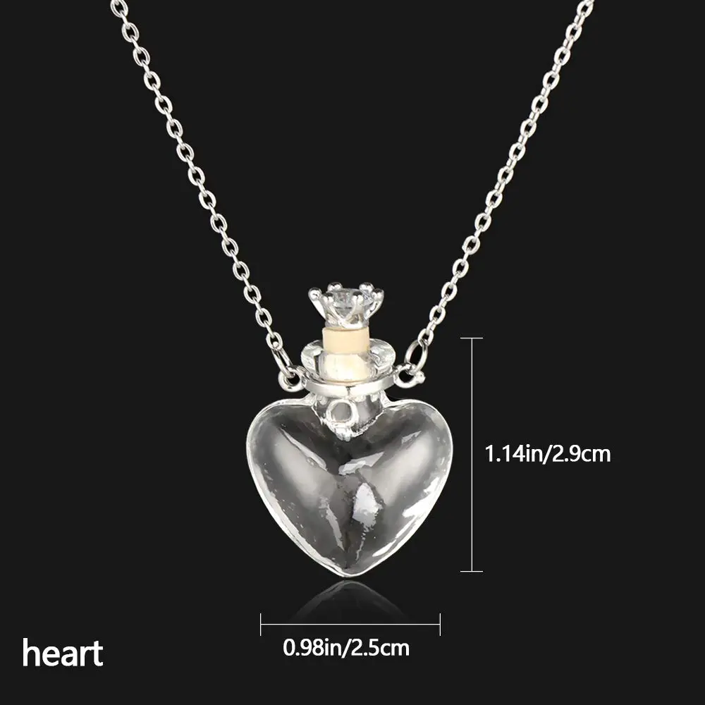 IVYRISE Clear Heart Vial Necklace 60cm (23.6in) | Memorial Keepsake Pendant for Liquids or Dry Items - view 2