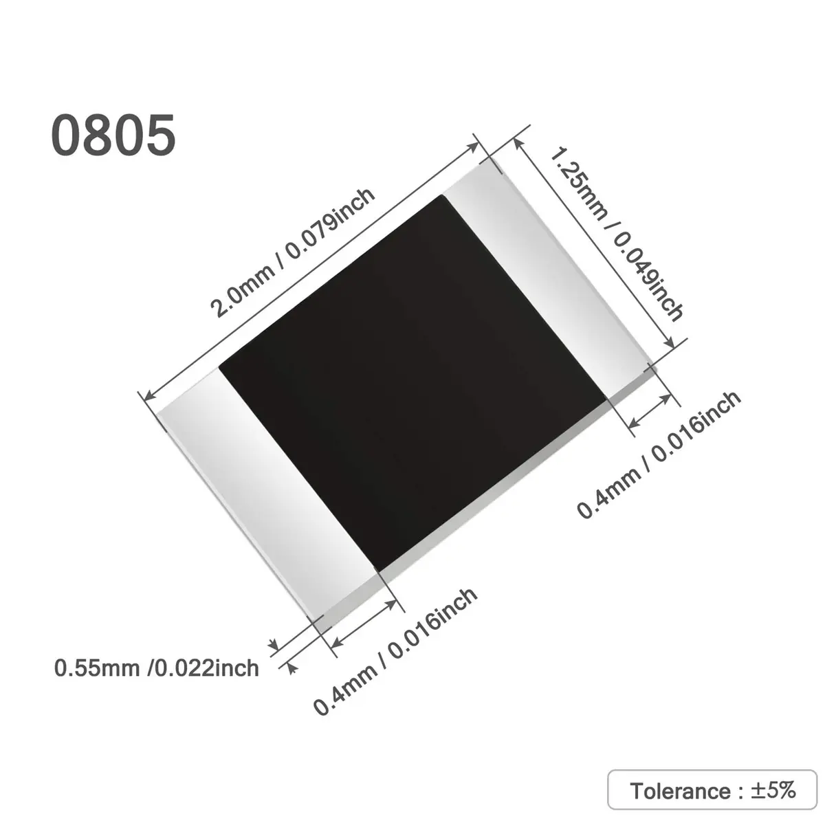 CHANZON 1200pcs 0805 SMD Resistor Kit 60 Values 0-10M ohm 1/8W | Precision Metal Film Resistors - view 2