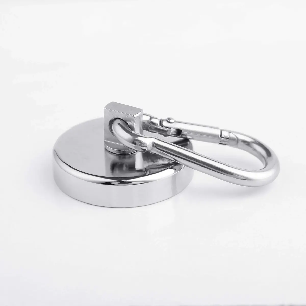 WELLZEER Heavy Duty Magnetic Hooks with Carabiner, 170 lbs Capacity, Stainless Steel, Pack of 4 | Industrial Grade for Garages & Kitchens - view 8