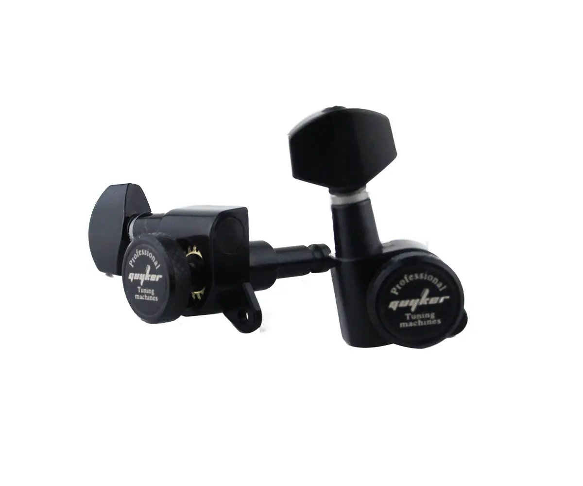 Guyker Guitar Locking Tuners (3L+3R) - 1:18 Gear Ratio, Black Hexagonal Handle | Sealed Die-Cast Metal Machine Heads for Electric/Acoustic Guitars - view 3