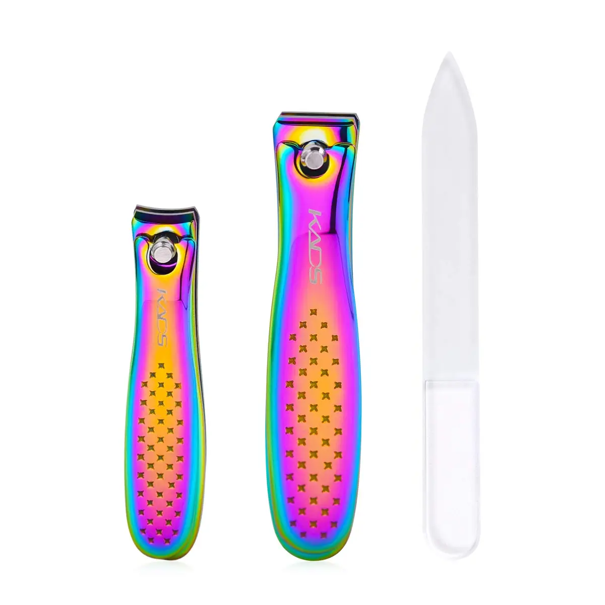 Rolabling Rainbow Stainless Steel Nail Clipper Set with Glass Nail File | Precision Fingernail & Toenail Cutters - main product image