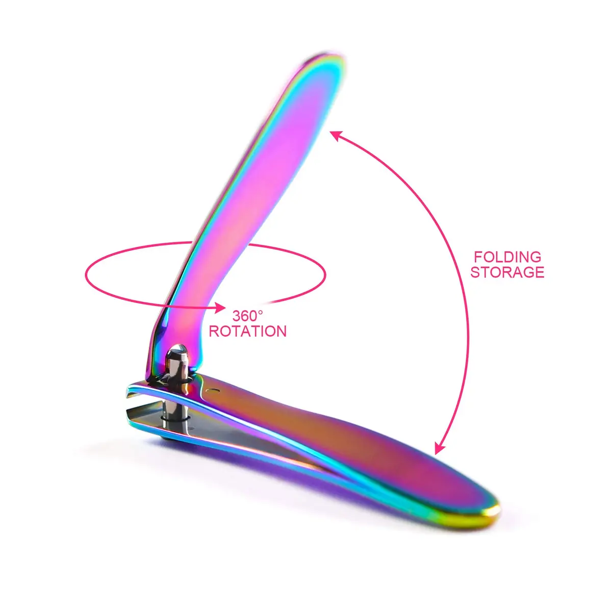 Rolabling Rainbow Stainless Steel Nail Clipper Set with Glass Nail File | Precision Fingernail & Toenail Cutters - view 5