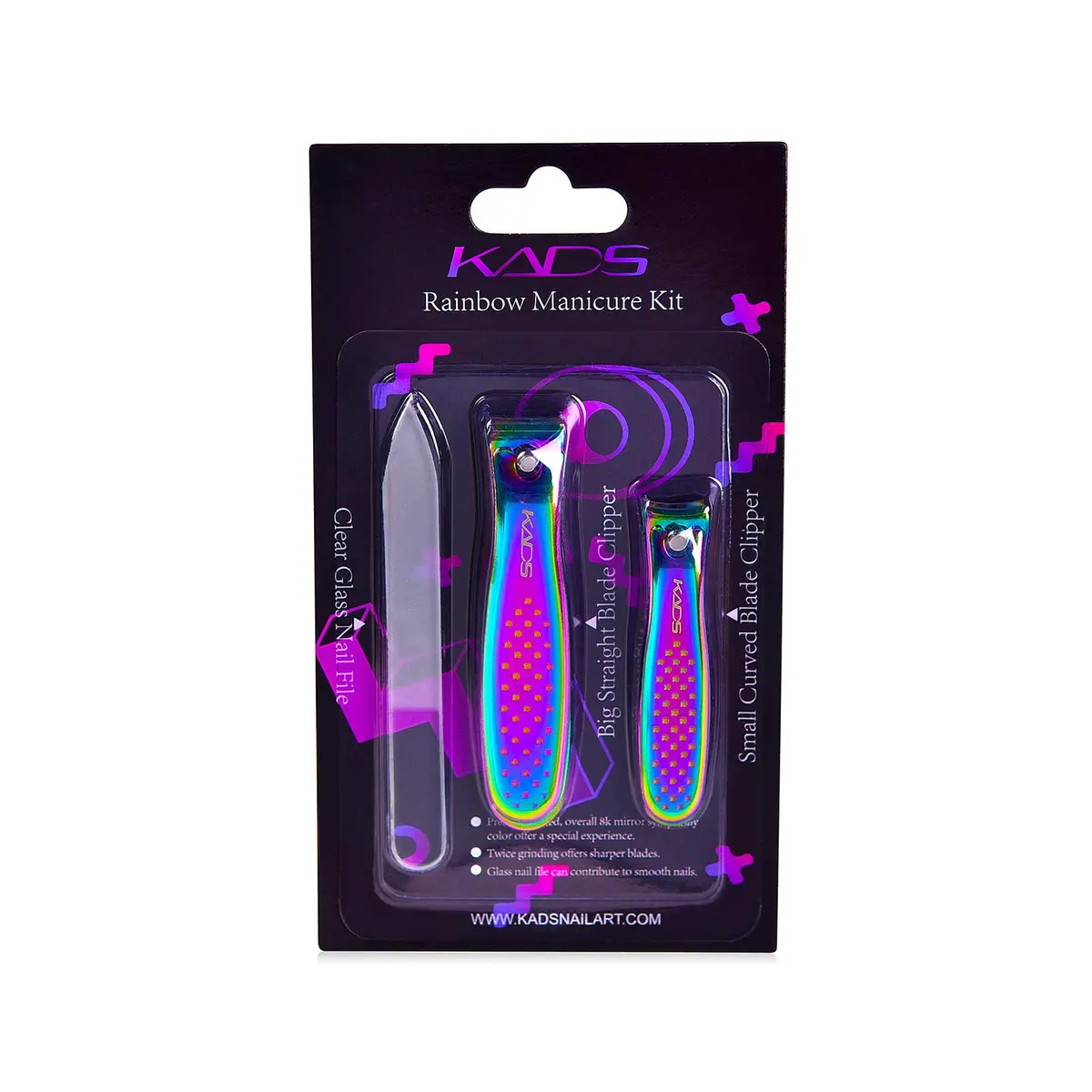 Rolabling Rainbow Stainless Steel Nail Clipper Set with Glass Nail File | Precision Fingernail & Toenail Cutters - view 8