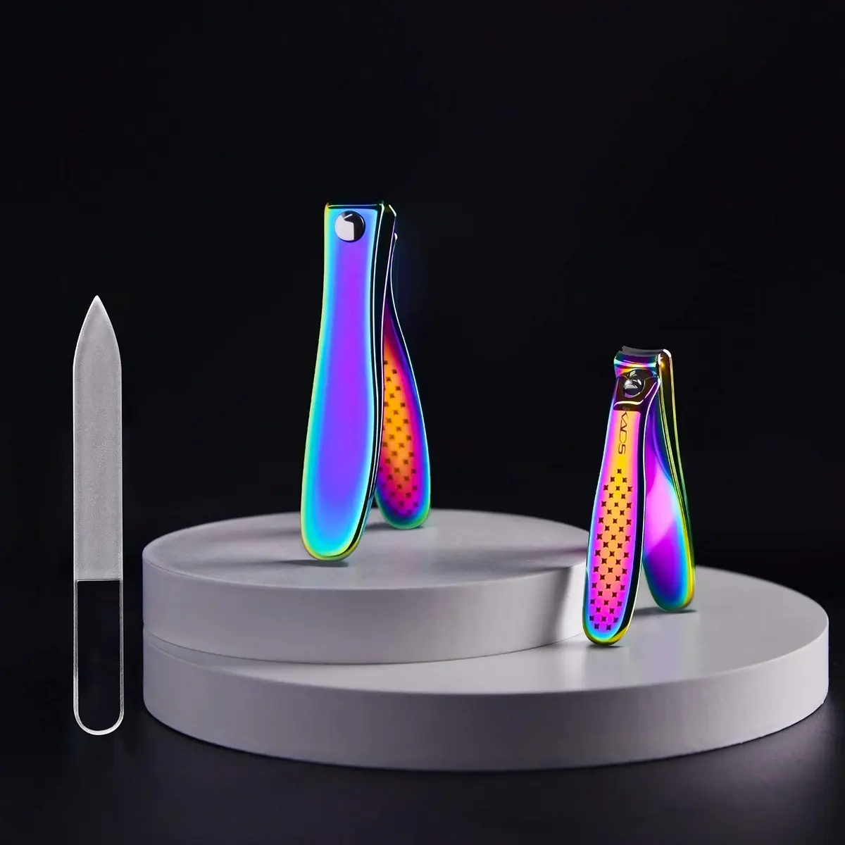 Rolabling Rainbow Stainless Steel Nail Clipper Set with Glass Nail File | Precision Fingernail & Toenail Cutters - view 9