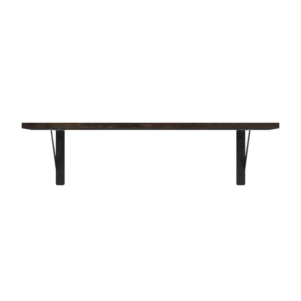 DINZI LVJ Wall Shelves, 23.6" Long Floating Shelves with Metal Brackets | Rustic Brown, Set of 2, Max 10kg - view 4
