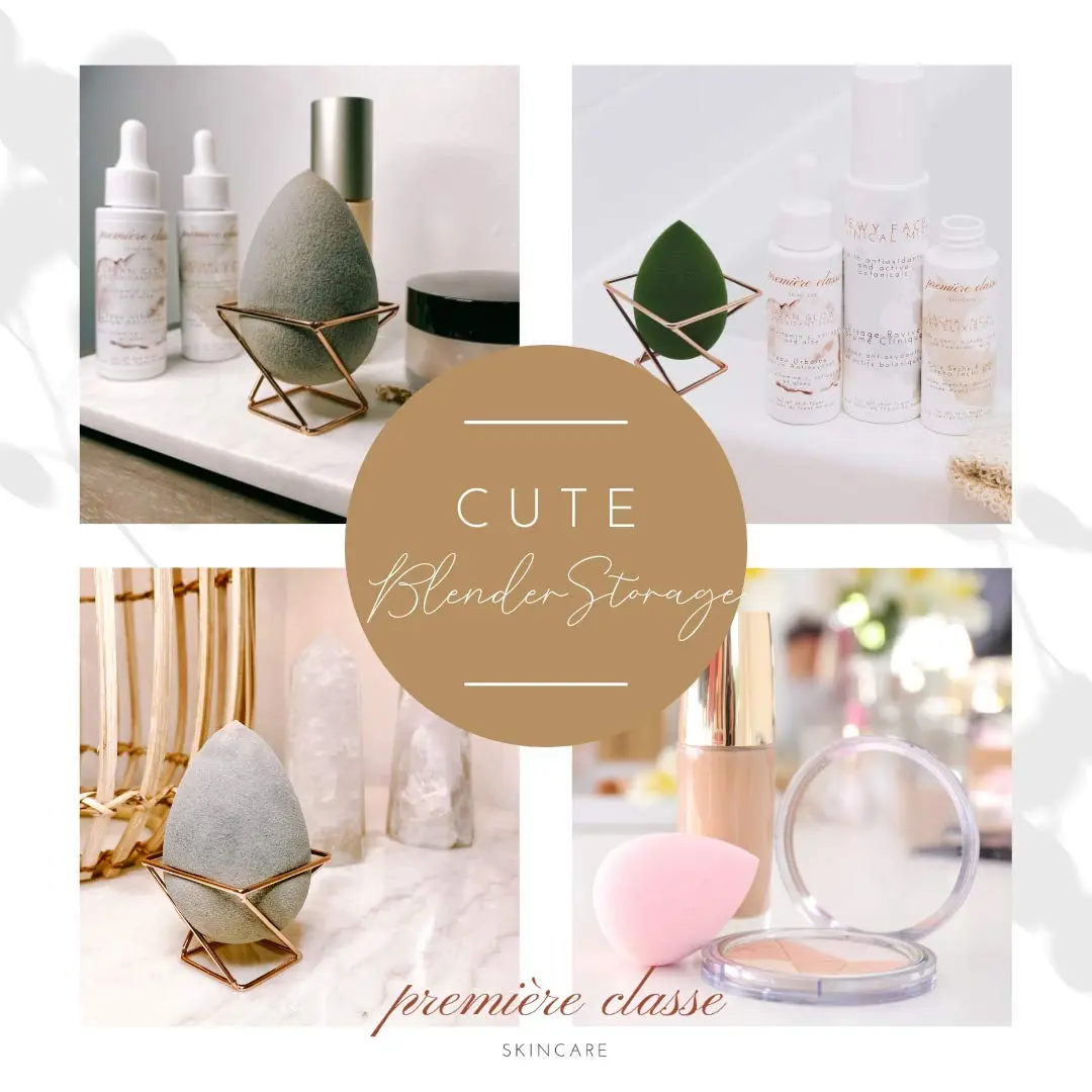 Première Classe Skincare Rose Gold Beauty Sponge Holder | Makeup Brush Organizer Rack Case - view 4