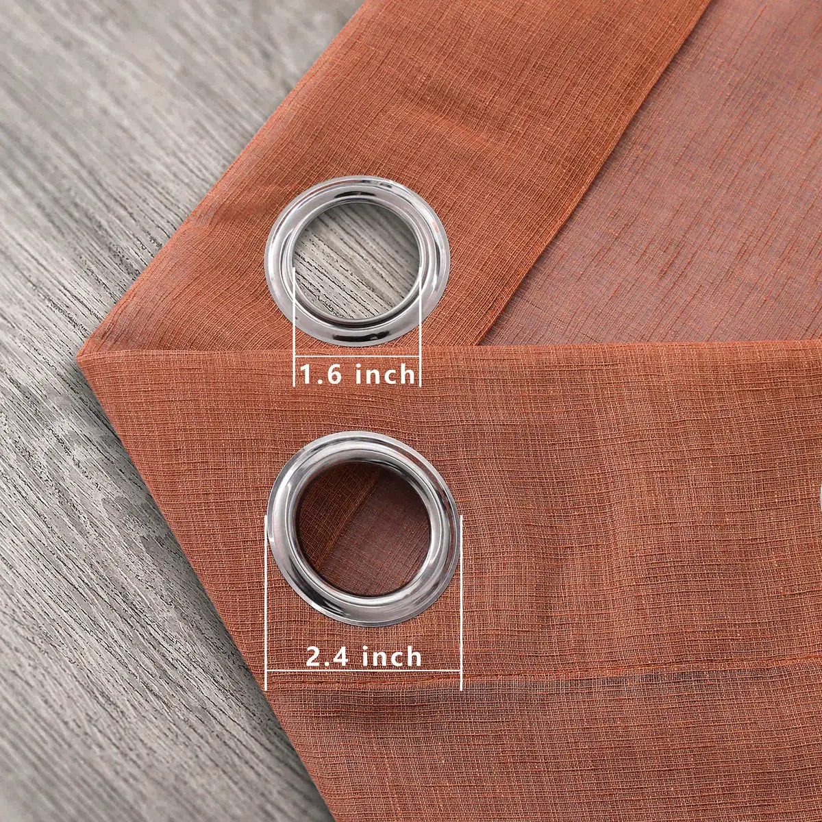 Pitalk Terracotta Curtains 52"W x 84"L | Light Filtering Semi Sheer Linen Look - view 8