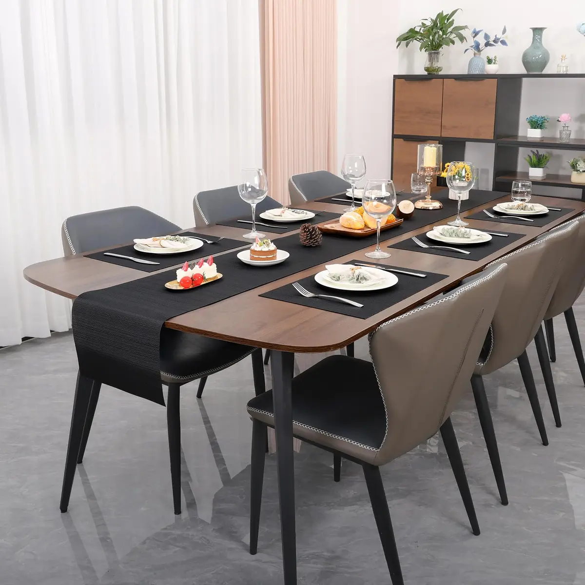 Myir JUN Black Placemats Set of 8 | Durable PVC Indoor/Outdoor Table Mats - view 8