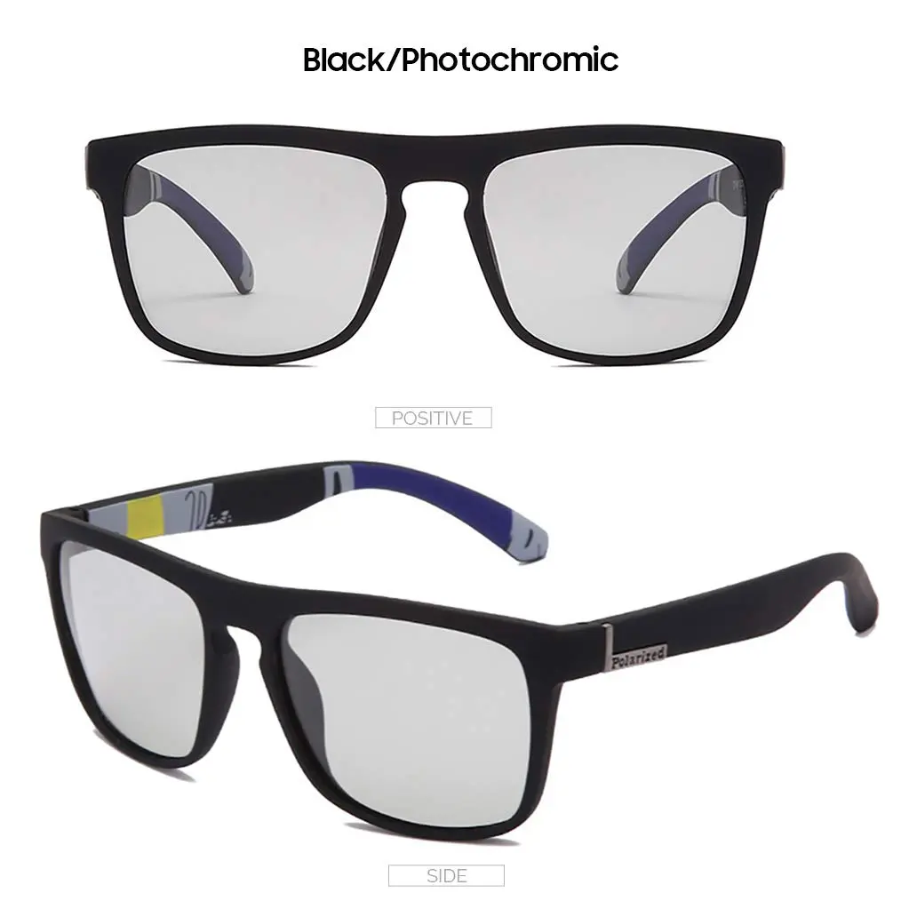 HCYCFY Photochromic Polarized Driving Sunglasses Square Matte Frame UV Protection Glasses (Black Frame/Photochromic Lens) - view 5