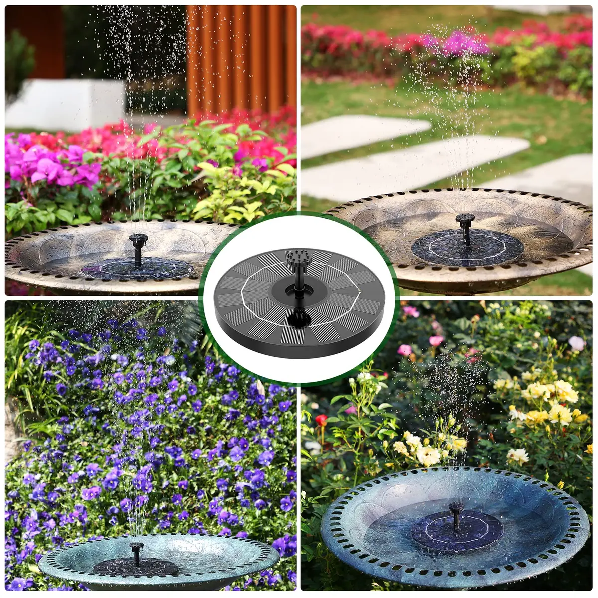 AISITIN 3.5W Solar Fountain with 6 Nozzles & 4 Fixer | Floating Outdoor Water Pump for Bird Baths, Gardens, Ponds - view 8