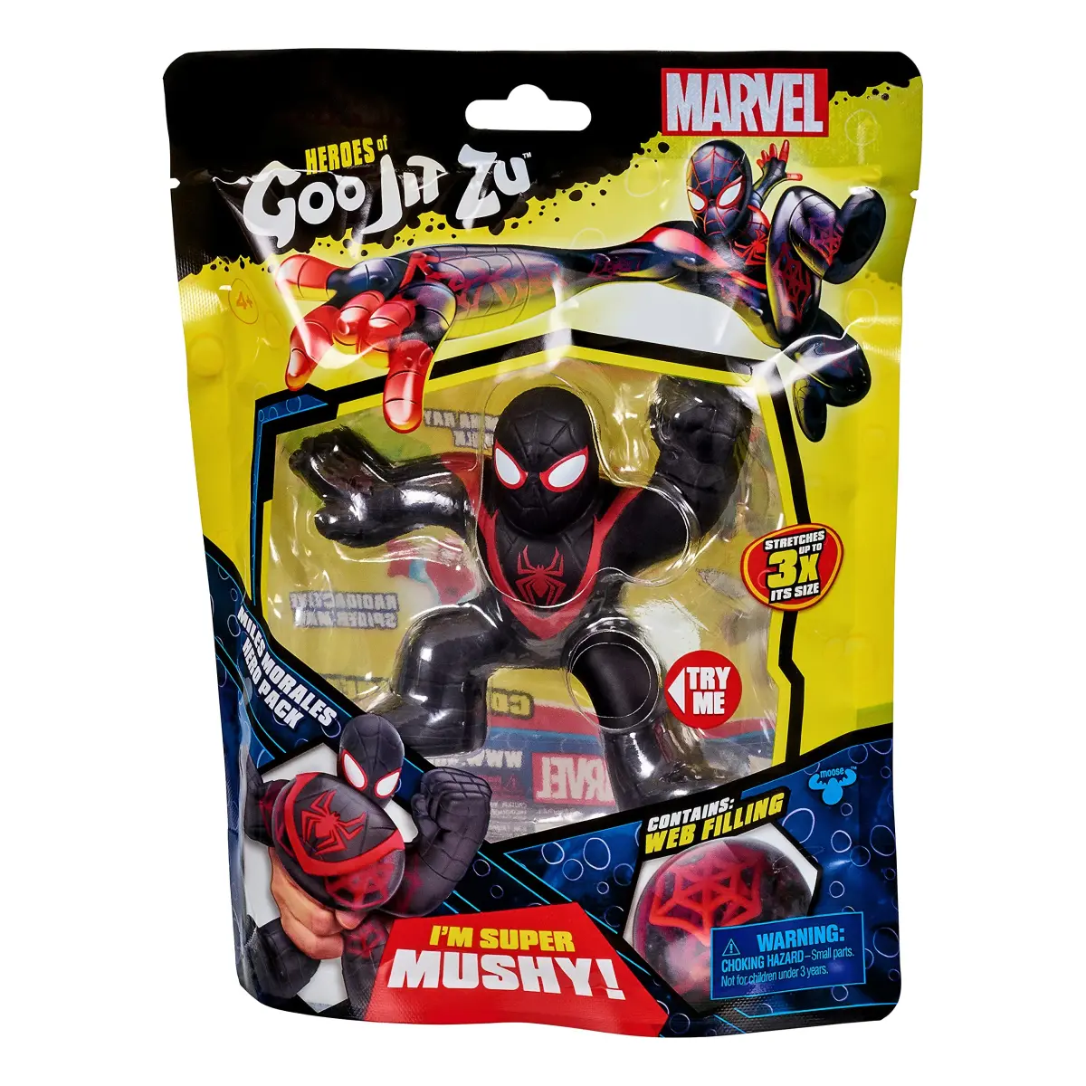 Heroes of Goo Jit Zu Miles Morales Super Squishy Hero Pack | Stretches 3x Size, Non-Toxic - view 2