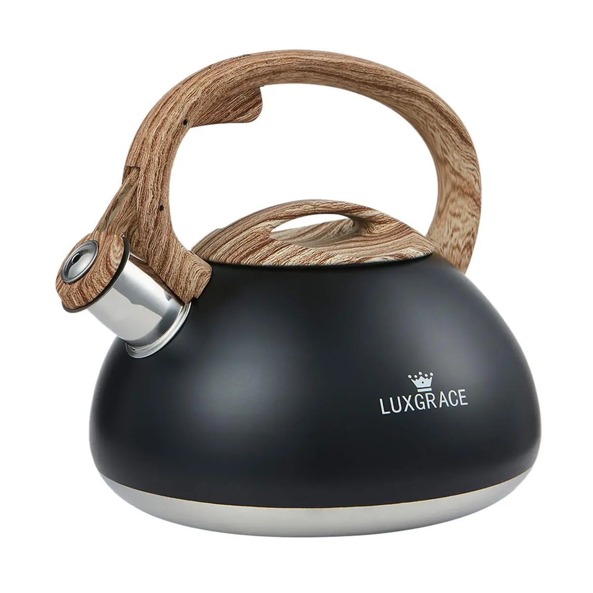 LUXGRACE 2.2 Quarts Stainless Steel Whistling Tea Kettle for Stovetop | Fast Boiling & Safe Handle - main product image