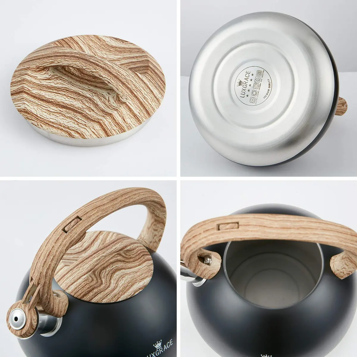 LUXGRACE 2.2 Quarts Stainless Steel Whistling Tea Kettle for Stovetop | Fast Boiling & Safe Handle - view 7