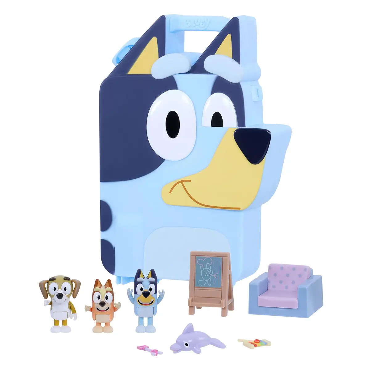 Bluey Deluxe Play & Go Toy Carrying Case with Figures and Accessories | ASTM-Tested Toy Organizer for Kids Ages 3+ - main product image