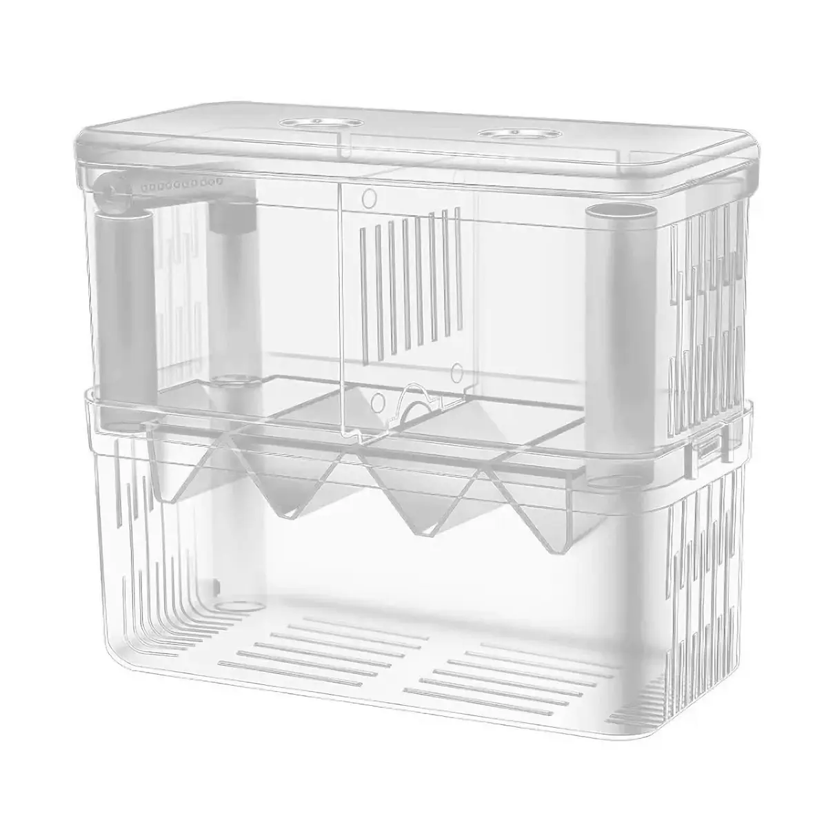 J-star Extra Large Fish Breeder Box for Aquarium Tank, Acrylic Breeding Box for Guppy/Betta/Shrimp, Baby Fish Hatchery & Isolation Tank | Acrylic, Transparent, XL - main product image