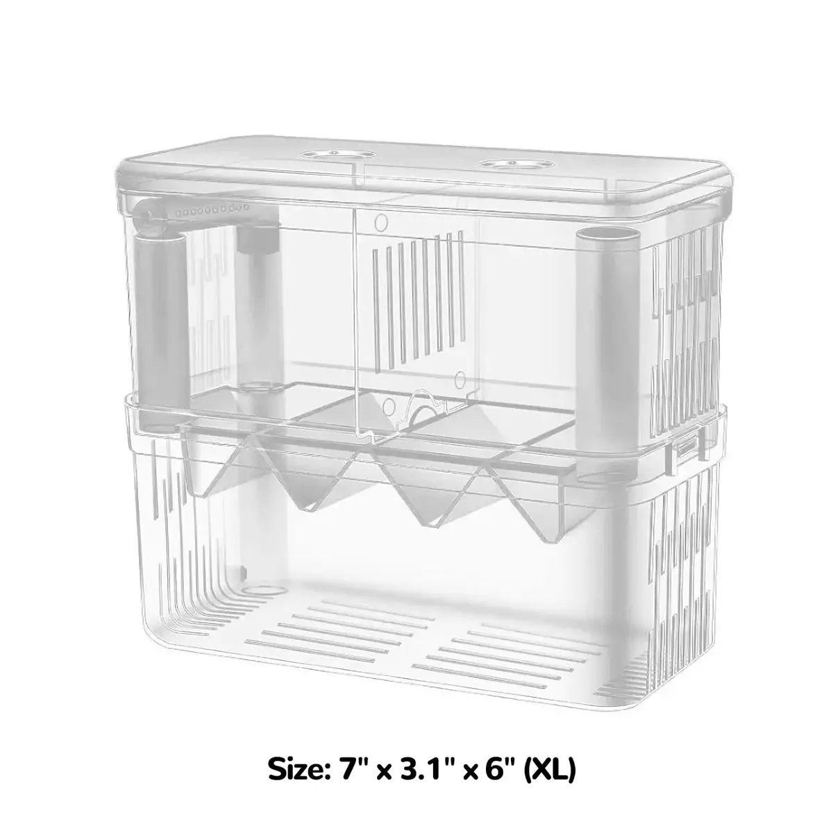 J-star Extra Large Fish Breeder Box for Aquarium Tank, Acrylic Breeding Box for Guppy/Betta/Shrimp, Baby Fish Hatchery & Isolation Tank | Acrylic, Transparent, XL - view 8