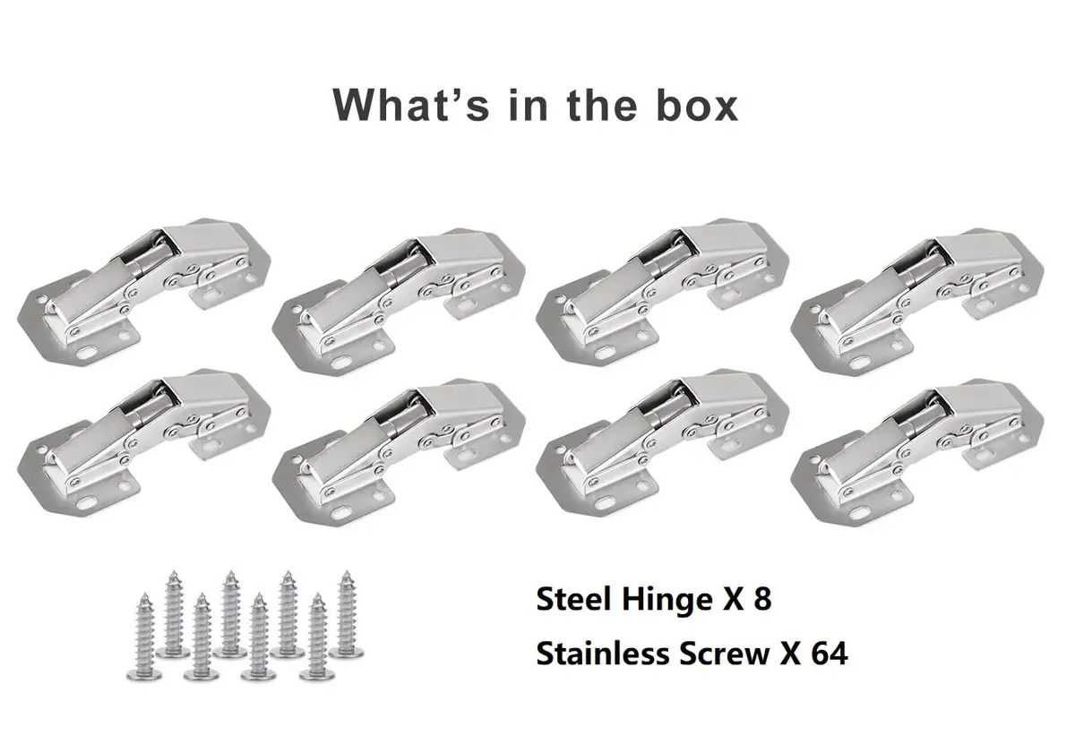 DOBOGA 8-Pack Hidden Hinges for Frameless Cabinets | 90° Flush Mount Concealed Hinges - view 7