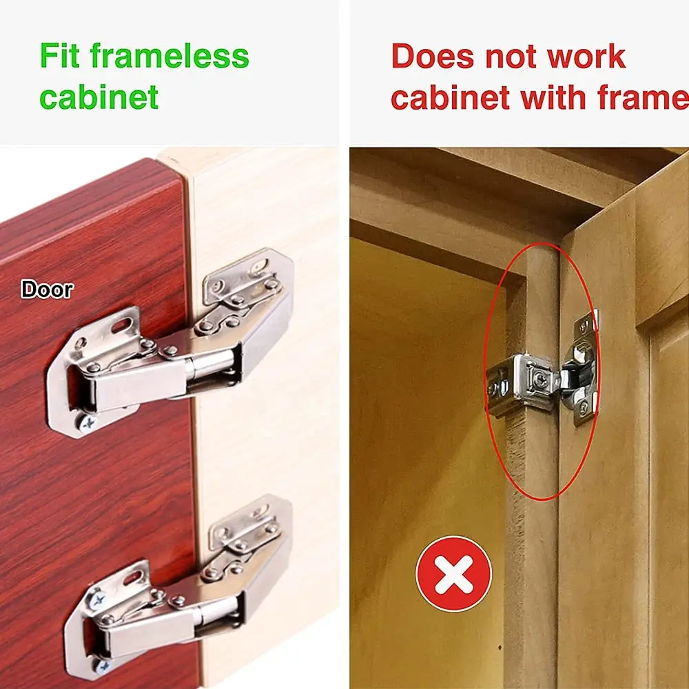 DOBOGA 8-Pack Hidden Hinges for Frameless Cabinets | 90° Flush Mount Concealed Hinges - view 2