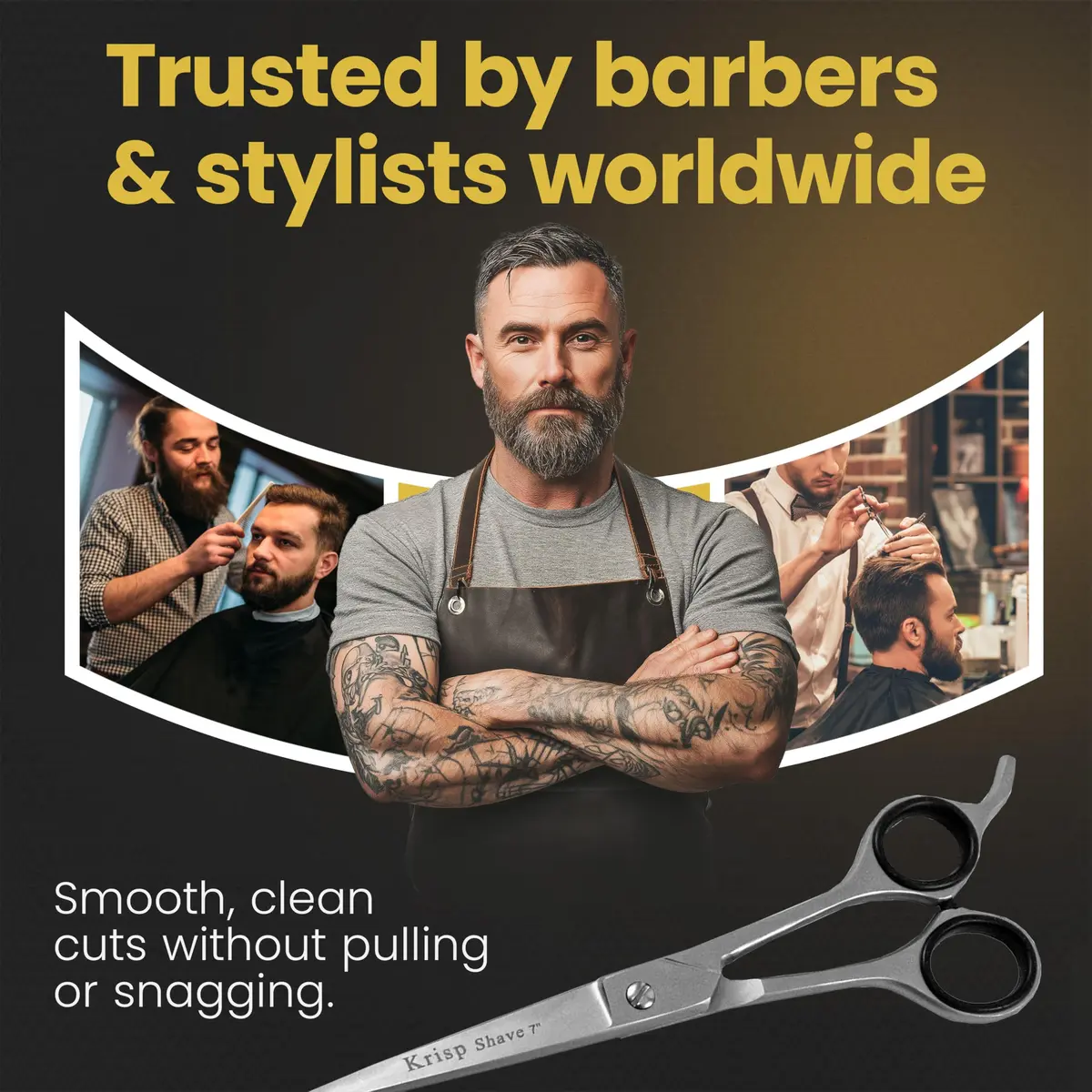Krisp Shave Professional Hair Cutting Scissors 7 Inch (17.78 cm) | Japanese Stainless Steel Salon Barber Shears - view 5