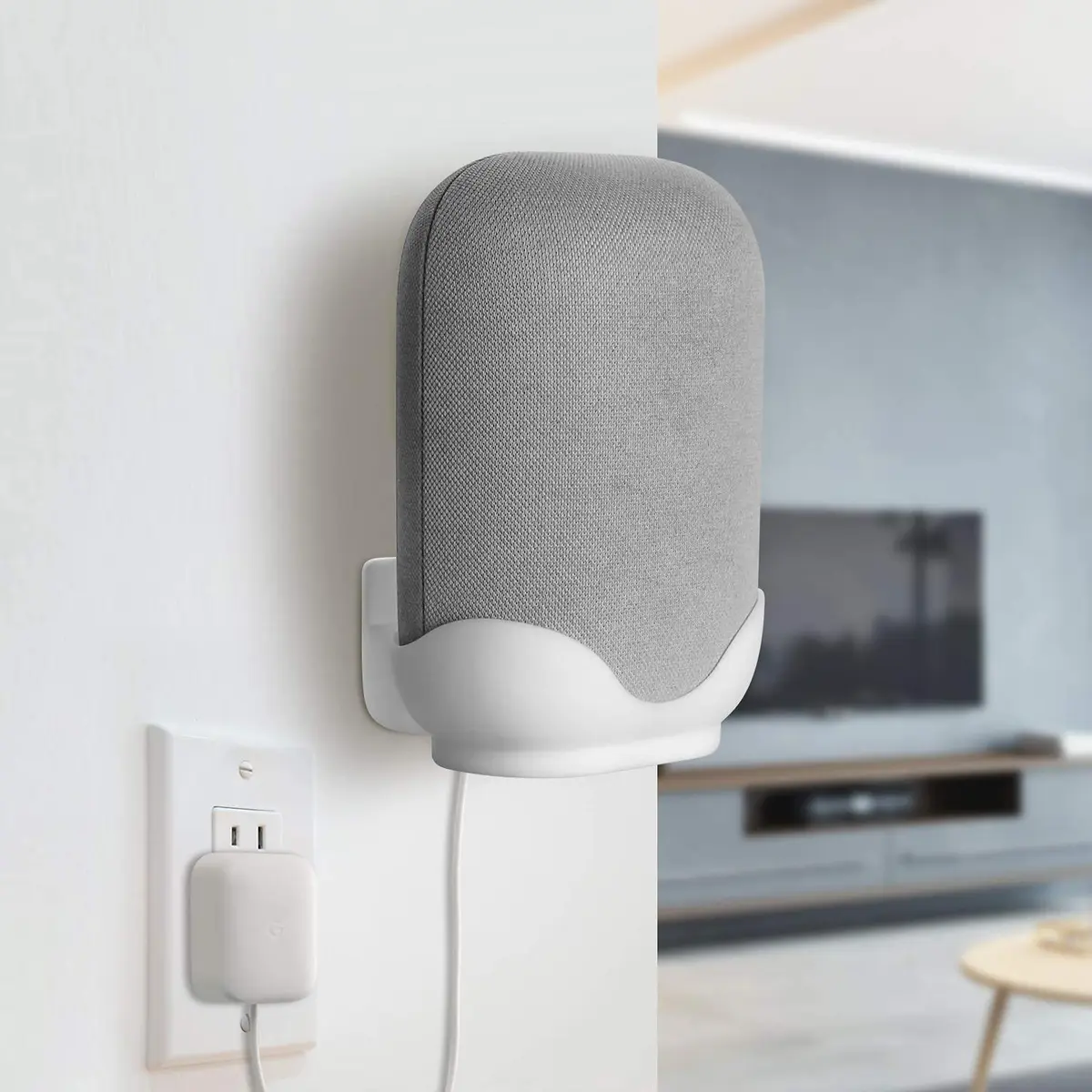LeongLzt Ouligei Google Nest Audio Speaker Wall Mount Bracket White | Easy Install & Cable Management - view 4
