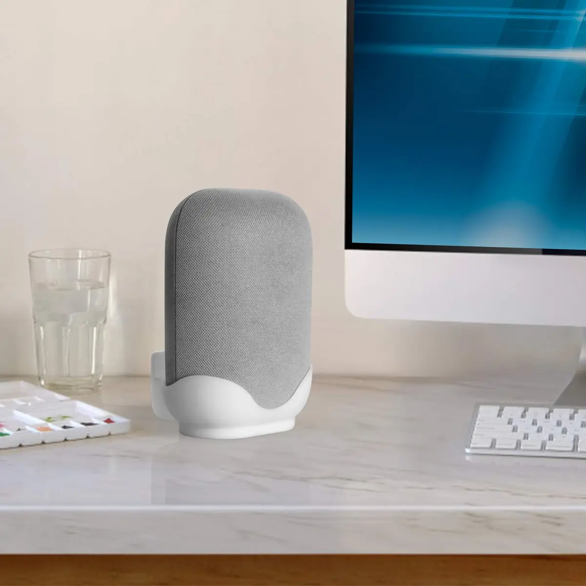 LeongLzt Ouligei Google Nest Audio Speaker Wall Mount Bracket White | Easy Install & Cable Management - view 5