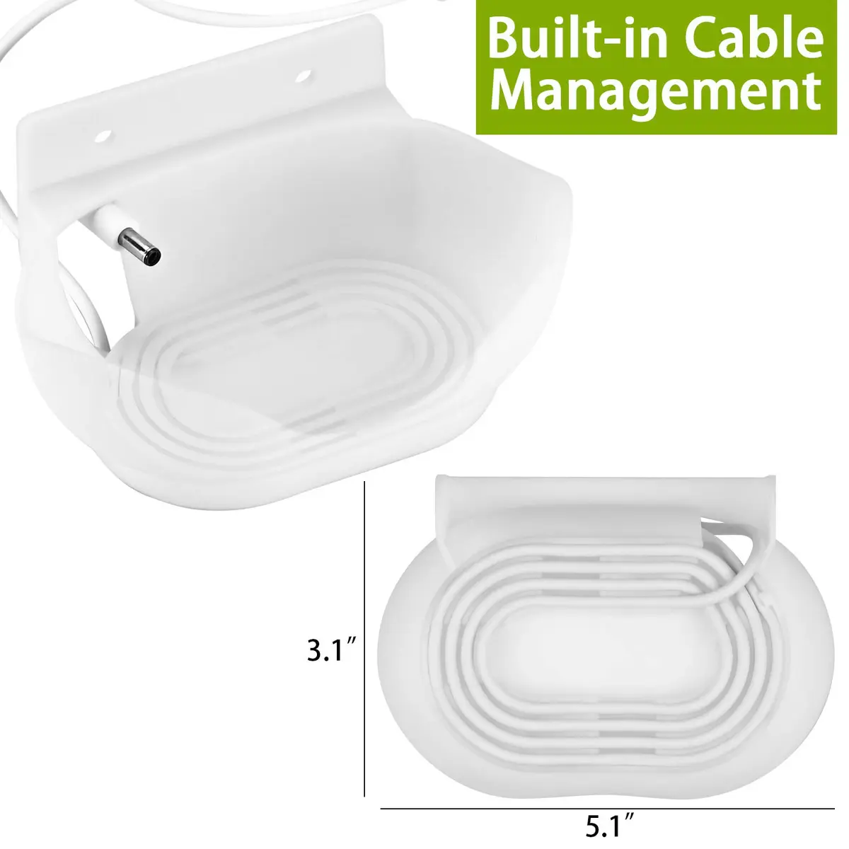 LeongLzt Ouligei Google Nest Audio Speaker Wall Mount Bracket White | Easy Install & Cable Management - view 2