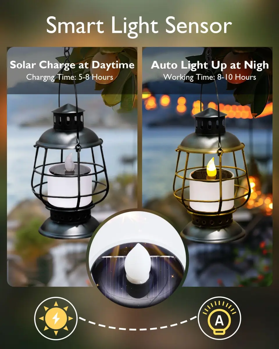 Homemory Solar Votive Candles Outdoor Waterproof, Dusk to Dawn, 6-Pack, 5.8cm (2.3") Diameter x 5cm (2") High | Realistic Flickering LED Garden Lights - view 2
