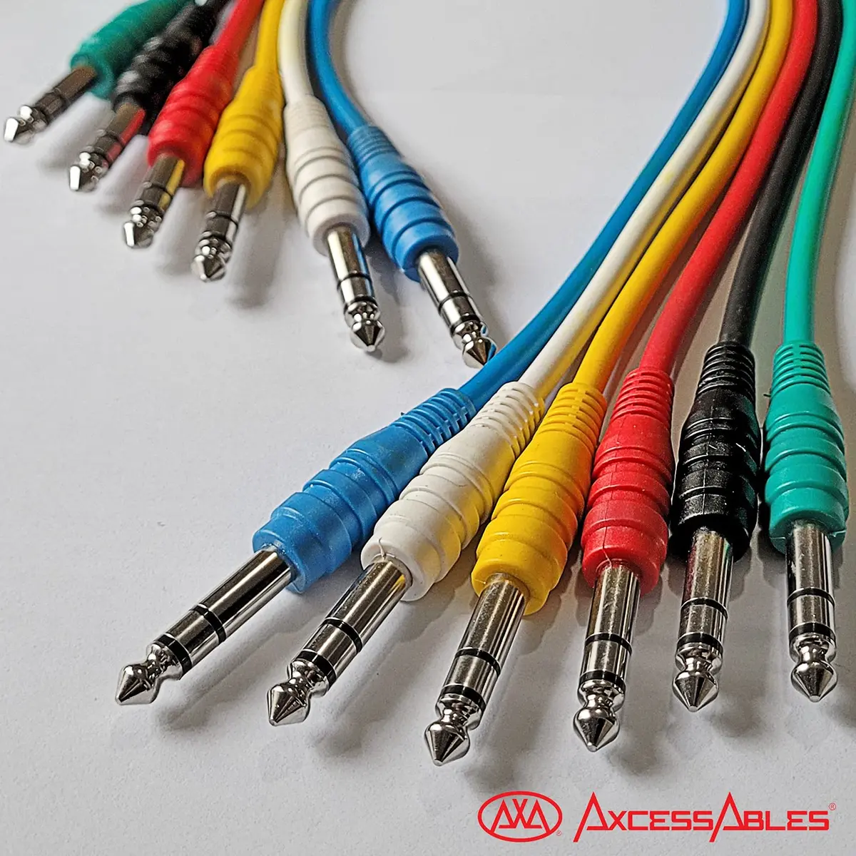 AXA AXCESSABLES 1/4" TRS to 1/4" TRS Balanced Stereo Patch Cables (6 Pack - 1ft) | Noise-Free Audio Connection - view 7