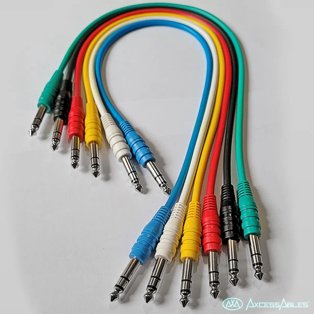 AXA AXCESSABLES 1/4" TRS to 1/4" TRS Balanced Stereo Patch Cables (6 Pack - 1ft) | Noise-Free Audio Connection - view 8