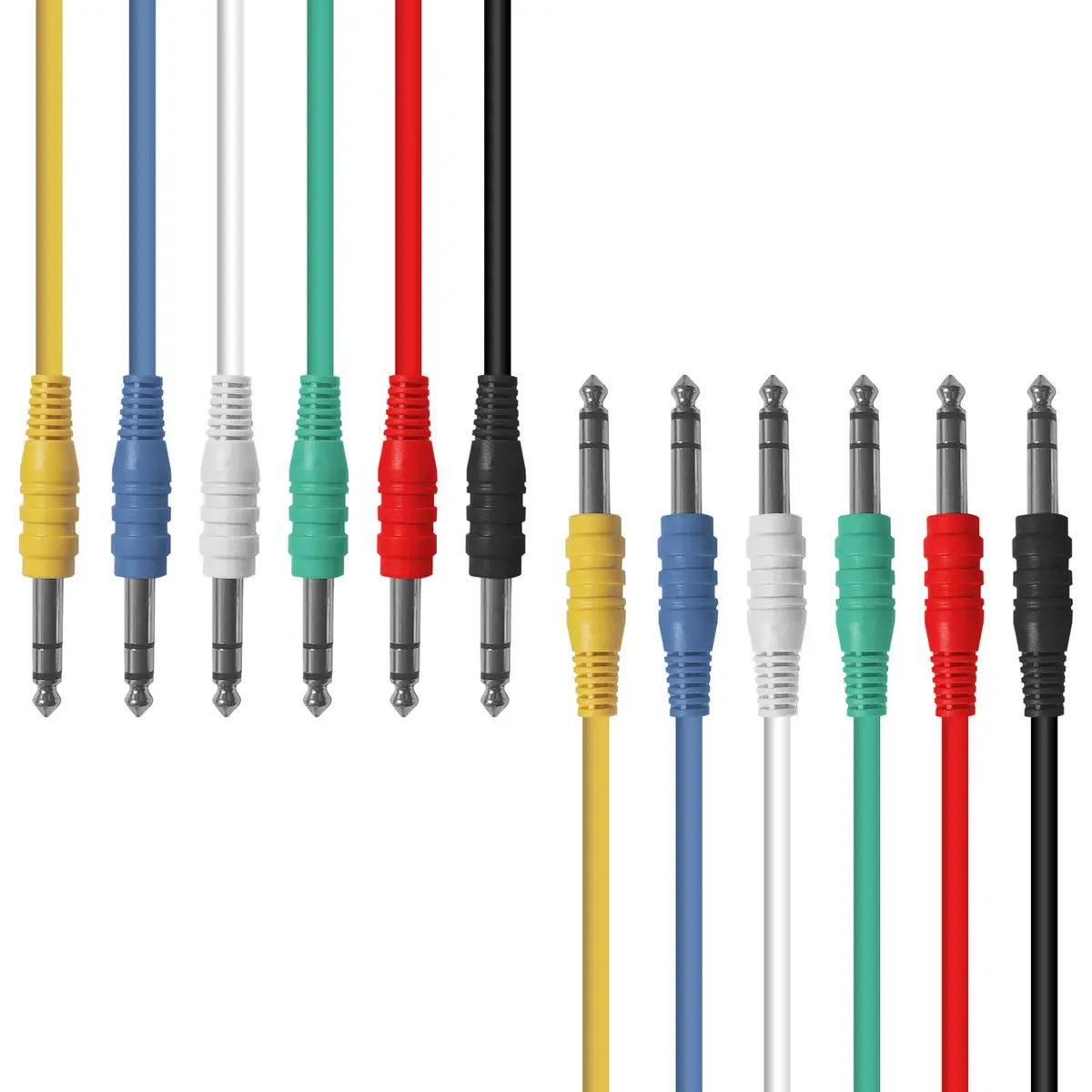 AXA AXCESSABLES ¼” TRS to ¼” TRS Patch Cables 6-Pack | Multi-Color Balanced Stereo Studio Cables 1.5ft - main product image