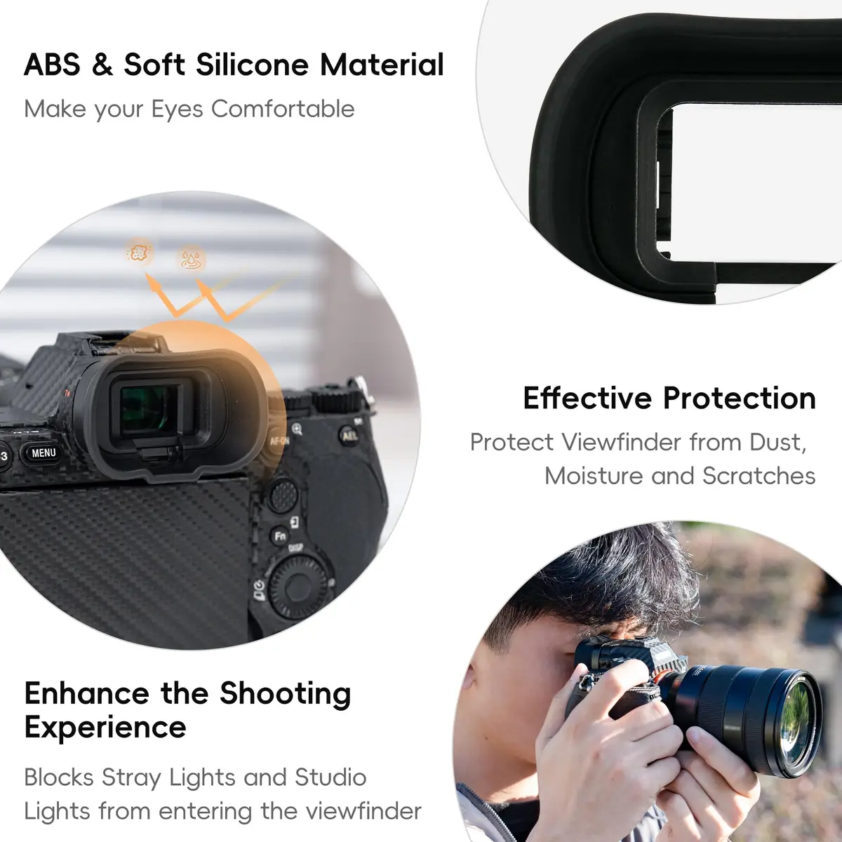 Kiorafoto Extended Eyecup for Sony A7S III, A1, A7 IV, A7R V Cameras | Replaces FDA-EP19 Viewfinder - view 7