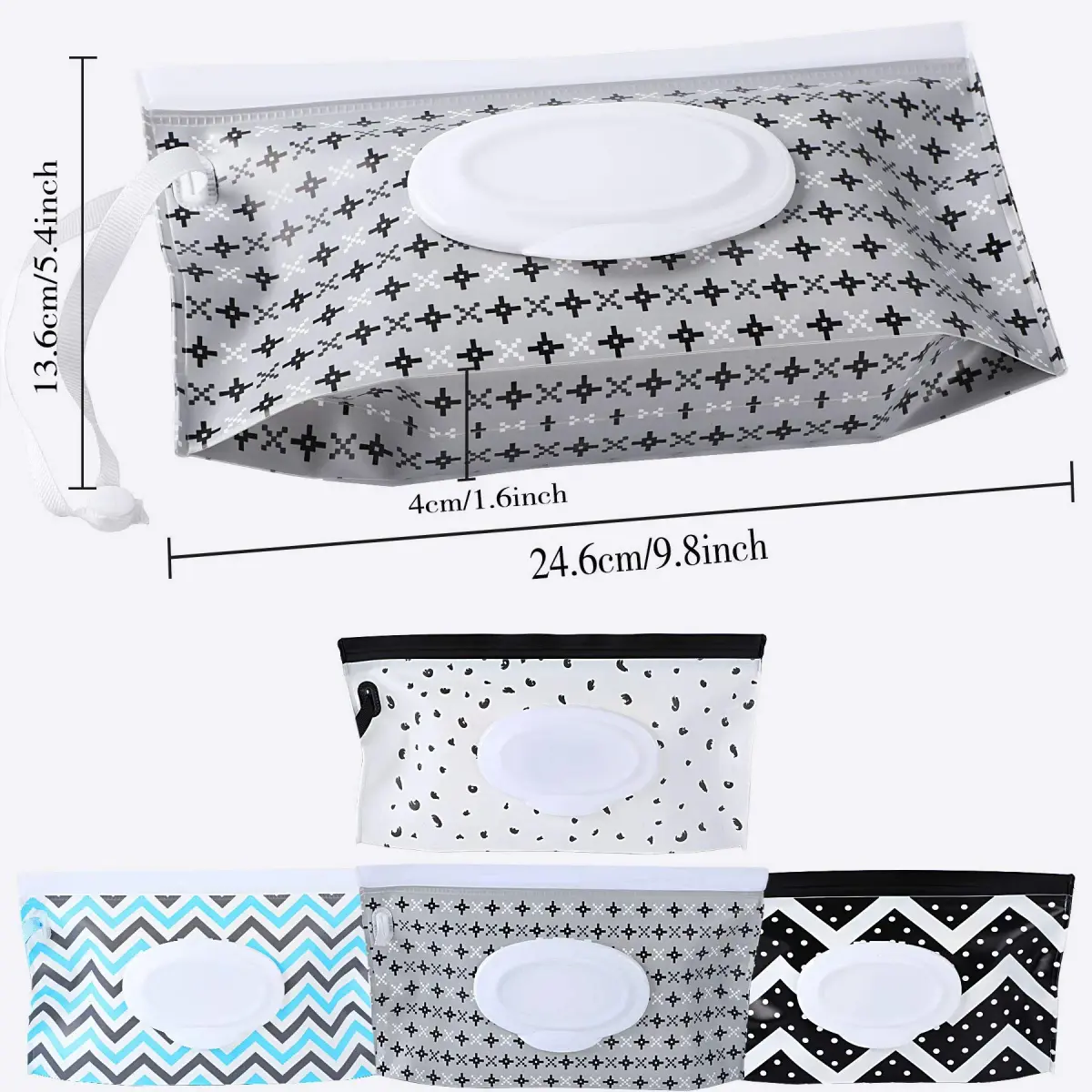 FEBSNOW Baby Wipe Dispenser 4 Pack | Portable Refillable Wet Wipe Holder with Wrist Loop - view 2