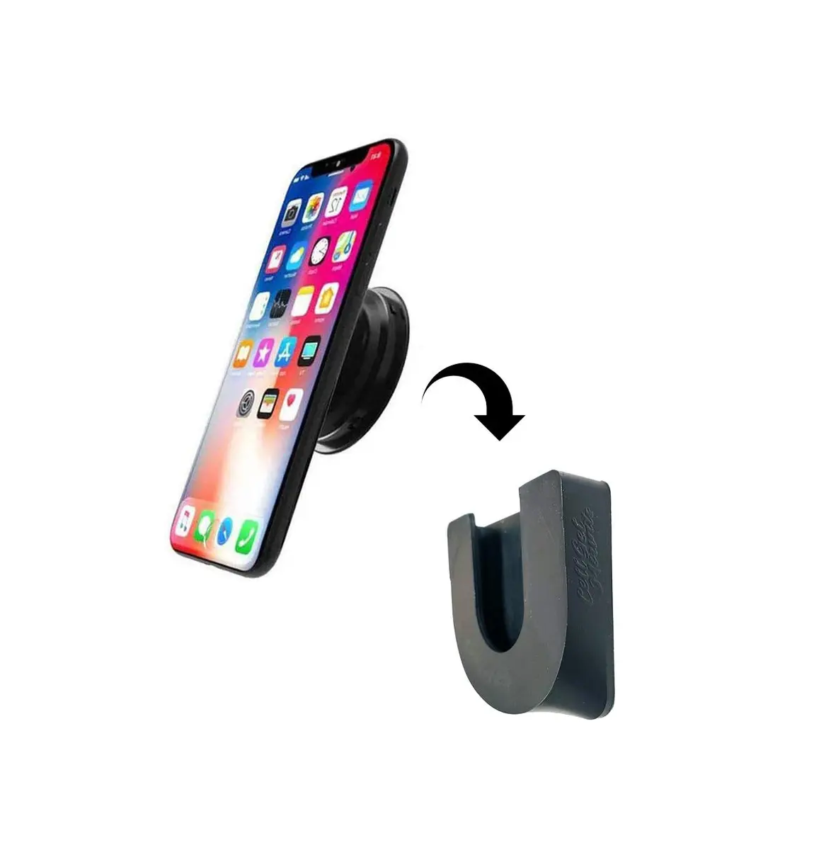 Cell Gel Mounts PopPro Mounting System | Reusable Flat Surface Mount for Socket & Ring Phone Grips (Black) - view 6