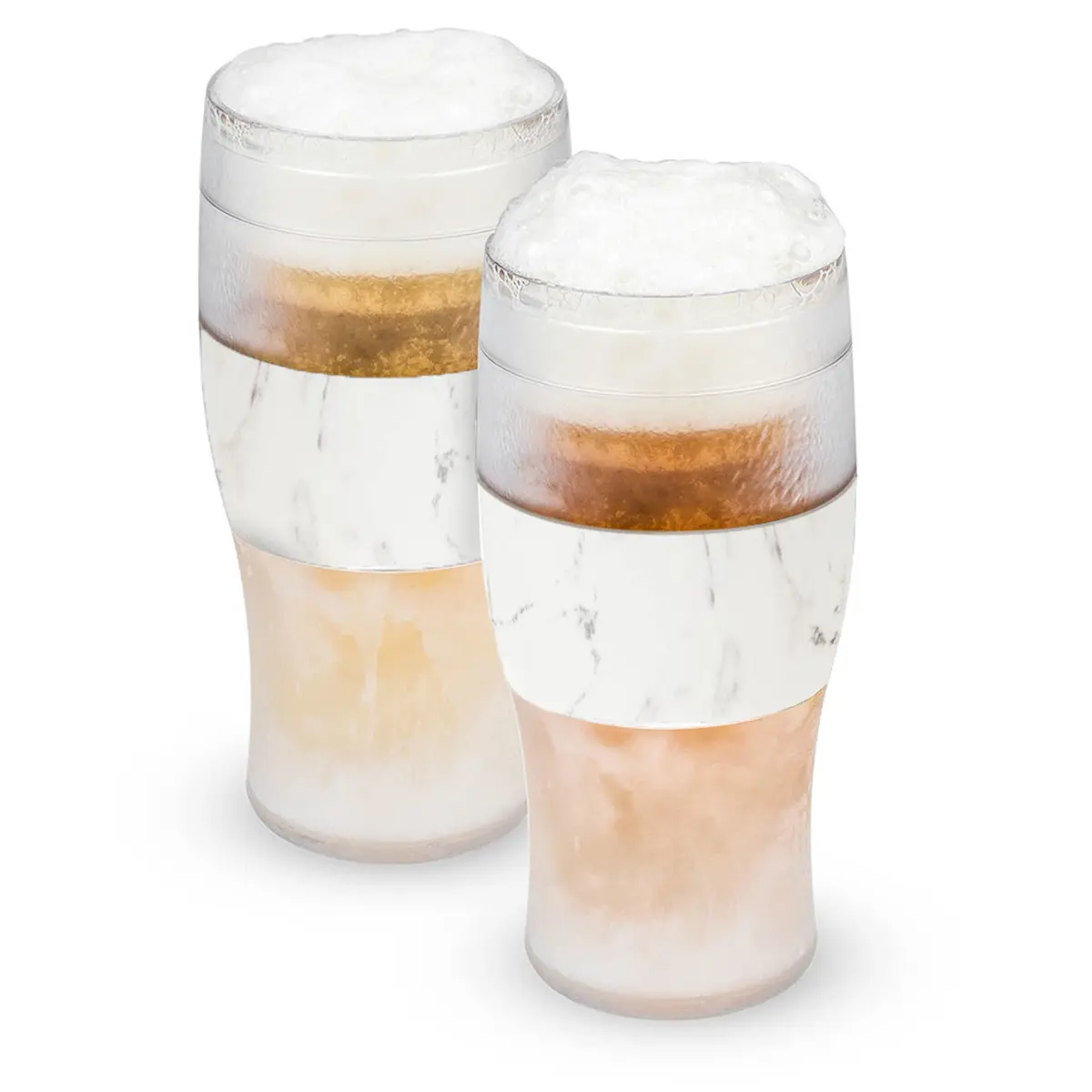 Host Freeze Cooling Pint Glasses Set of 2 Marble 473ml (16oz) | Keep Drinks Ice Cold for Hours - main product image