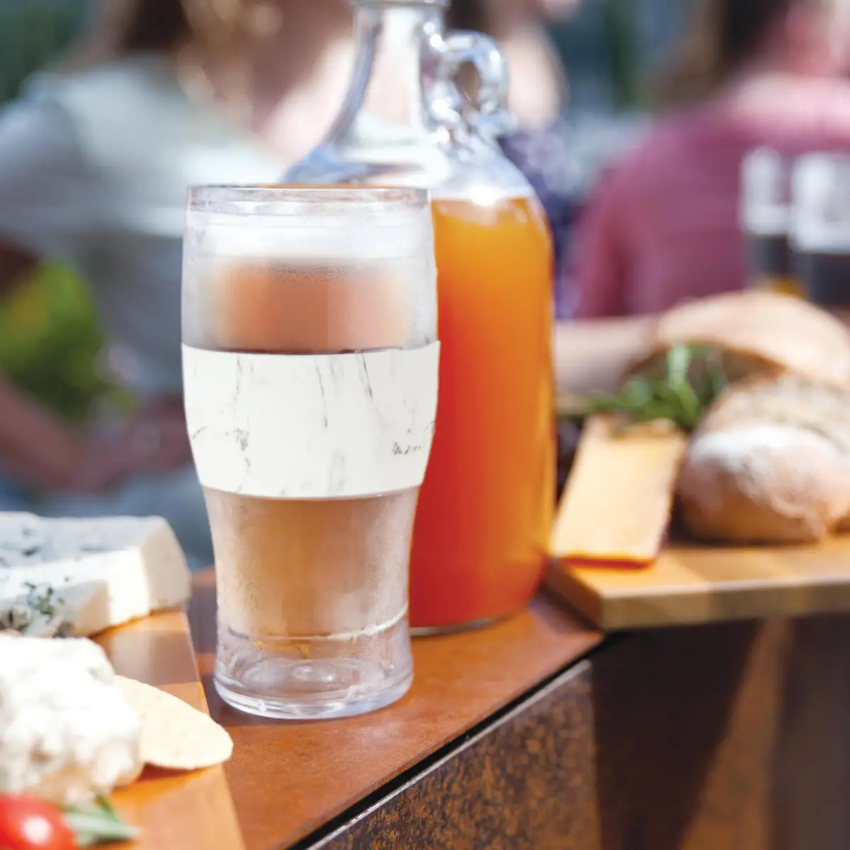 Host Freeze Cooling Pint Glasses Set of 2 Marble 473ml (16oz) | Keep Drinks Ice Cold for Hours - view 9