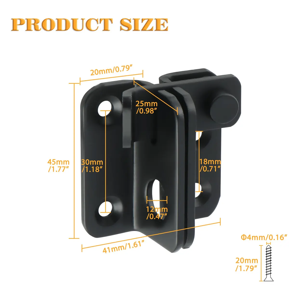 Alise Flip Latch Gate Latch Barn Door Lock Shed Door Latch, Matte Black, 1.6in (4cm) | Heavy Duty Stainless Steel Security - view 2