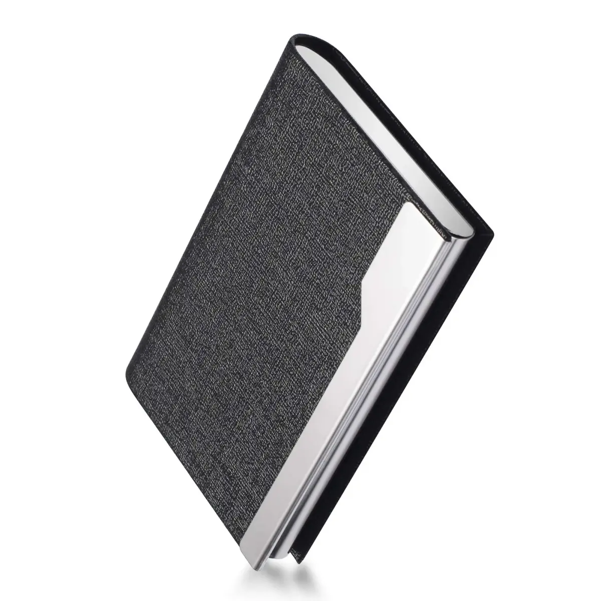 FACATH Business Card Holder Case - Black Luxury PU Leather Name Card Holder | Slim & Portable Design - view 2