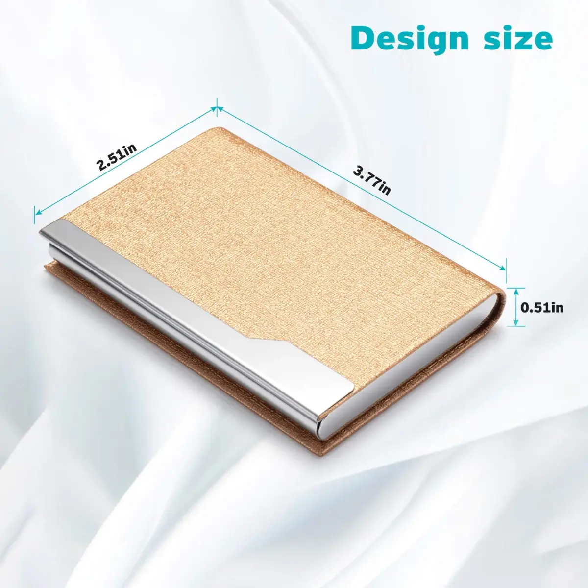FACATH Luxury PU Leather Business Card Holder Case | Gold, Slim, Magnetic Closure - view 3