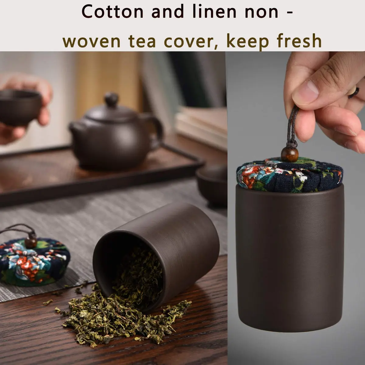 CAISANG Ceramic Travel Tea Sets 6 Pack | Portable Chinese Gongfu Purple Clay Teapot (22*16*9CM, 1.5KG) - view 4