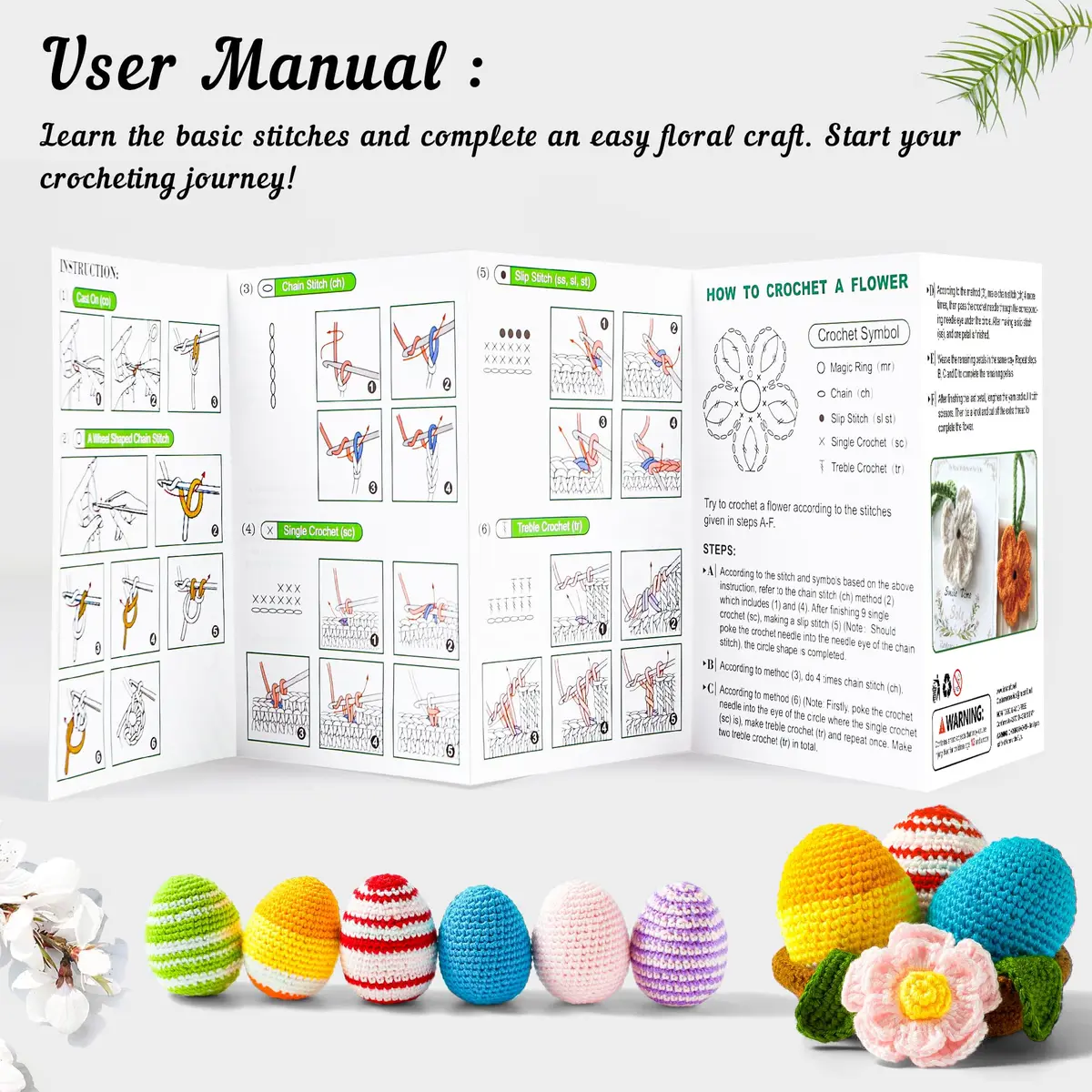 INSCRAFT Crochet Kit for Beginners & Professionals | 103 pcs, 1650 Yards Acrylic Yarn, Accessories, Reusable Bag - view 5
