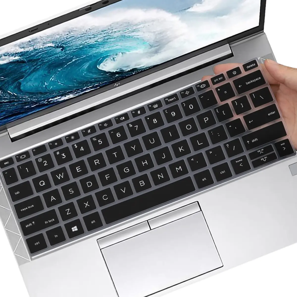 MUBUY-GOL Black Silicone Keyboard Cover Skin for HP EliteBook 13.3 inch Laptops (US Layout) - main product image