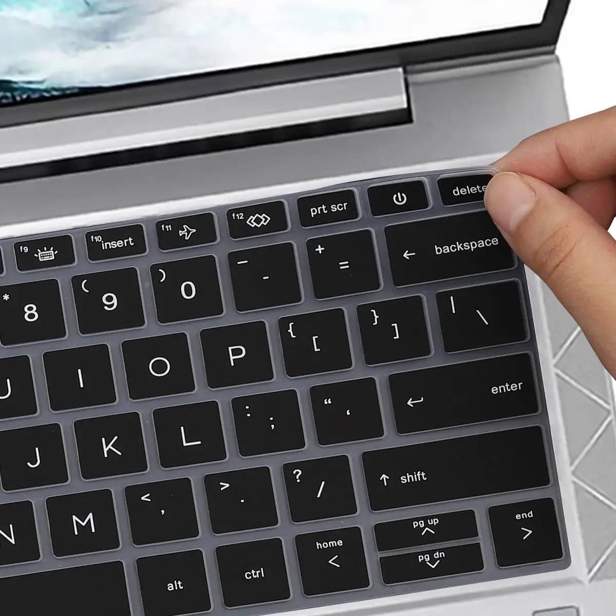 MUBUY-GOL Black Silicone Keyboard Cover Skin for HP EliteBook 13.3 inch Laptops (US Layout) - view 5