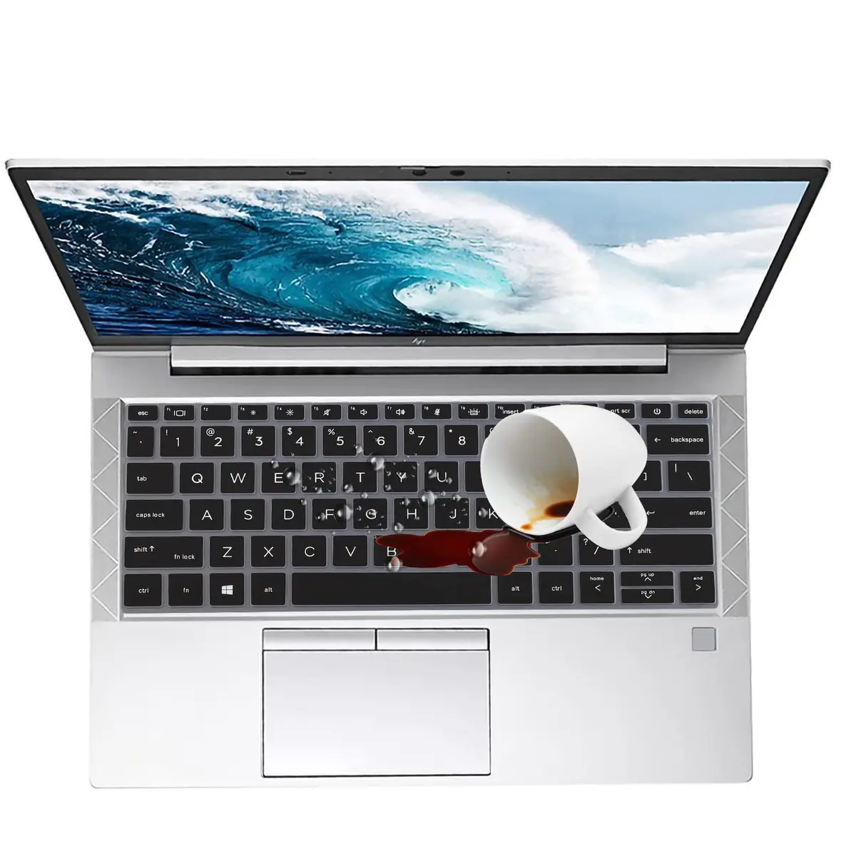 MUBUY-GOL Black Silicone Keyboard Cover Skin for HP EliteBook 13.3 inch Laptops (US Layout) - view 6