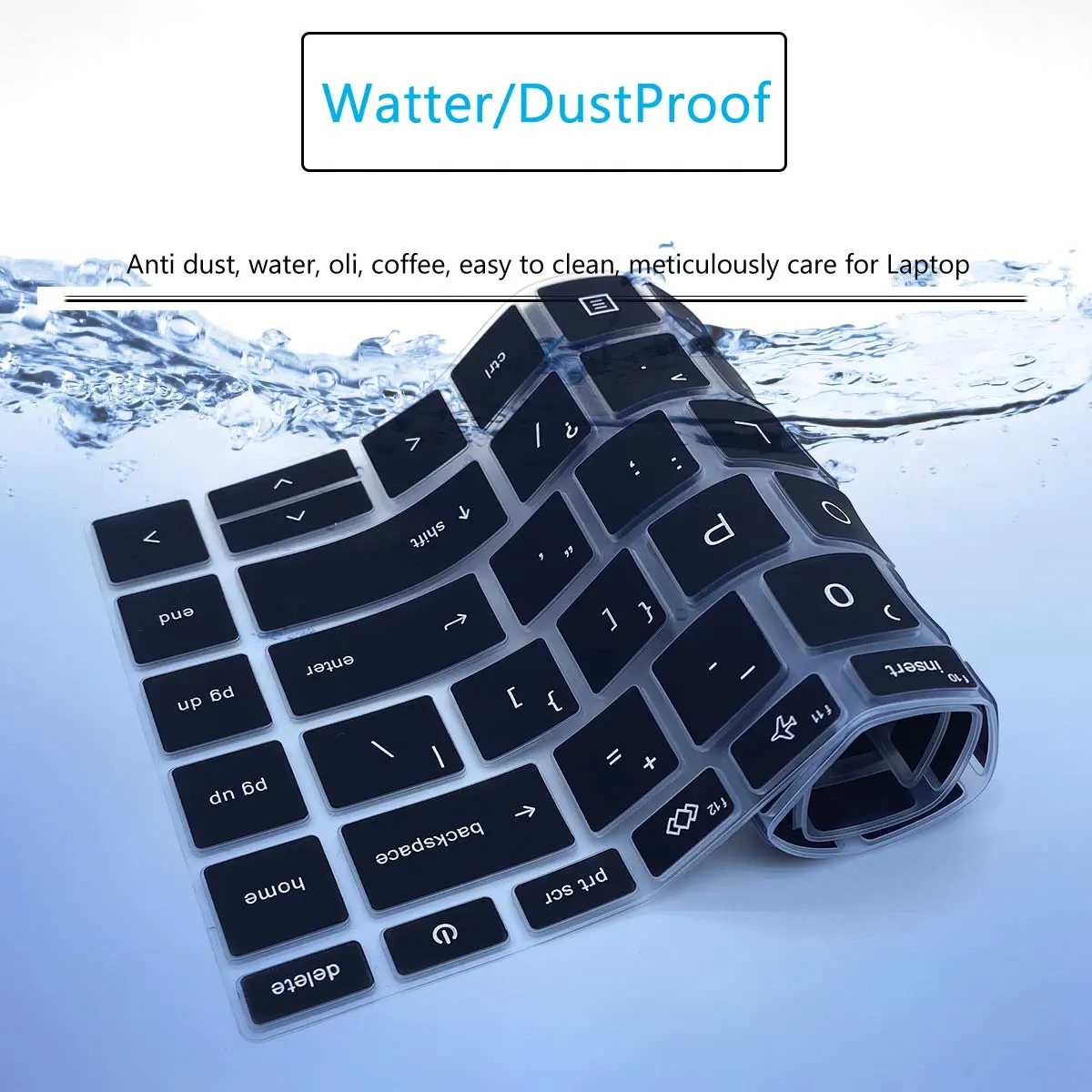 MUBUY-GOL Black Silicone Keyboard Cover Skin for HP EliteBook 13.3 inch Laptops (US Layout) - view 7