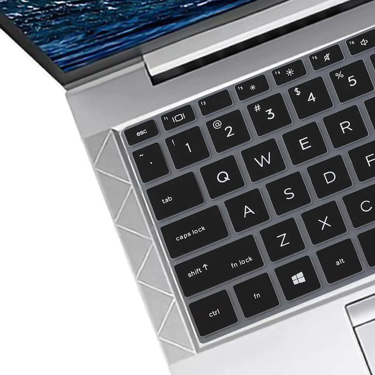 MUBUY-GOL Black Silicone Keyboard Cover Skin for HP EliteBook 13.3 inch Laptops (US Layout) - view 2