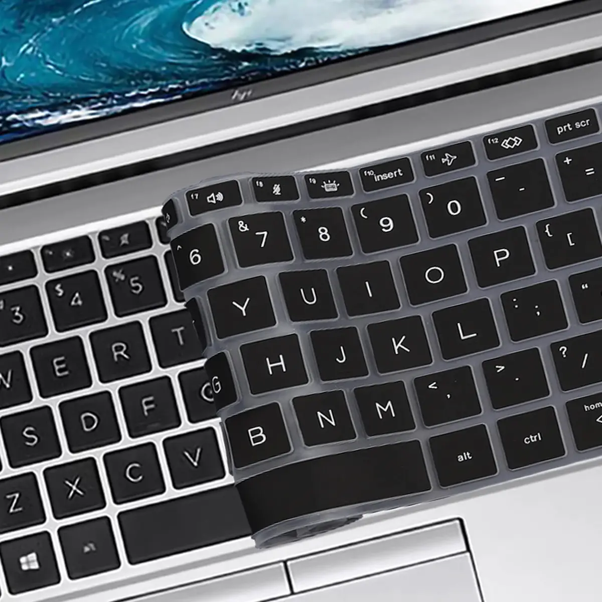MUBUY-GOL Black Silicone Keyboard Cover Skin for HP EliteBook 13.3 inch Laptops (US Layout) - view 4