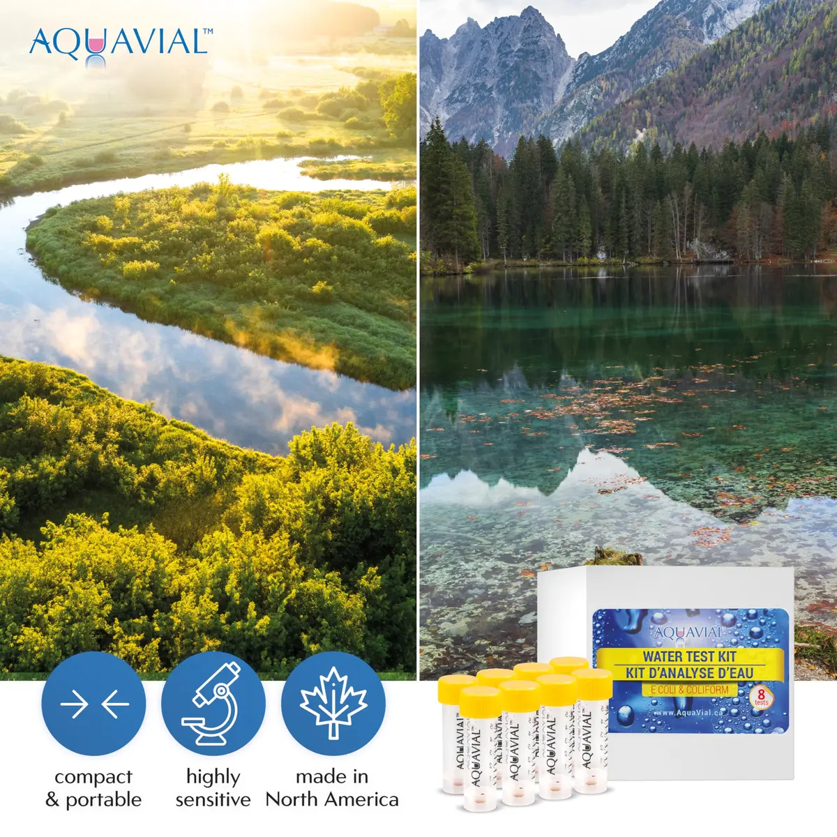 AquaVial Water Testing Kit 8-Pack for E. Coli & Coliform Bacteria | High Sensitivity Water Quality Test - view 6