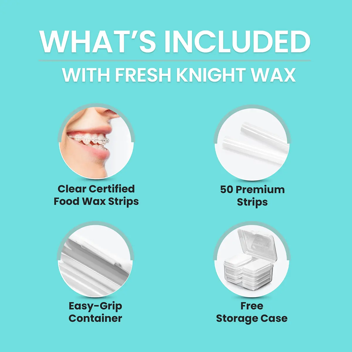 Fresh Knight Orthodontic Wax for Braces & Aligners - 50 Strips | Food Grade, Unscented, Multicolor - view 3